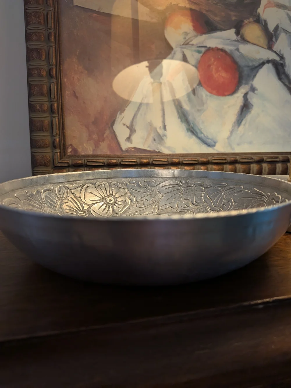 Everlast Hand Forged Aluminum Floral Catchall Dish Tray #1945 Vintage
